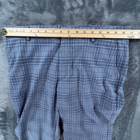$95 Tommy Hilfiger Mens TH FlTommy Hilex Tate Plaid Dress Pants Black Grey 33X32 - Picture 7 of 9